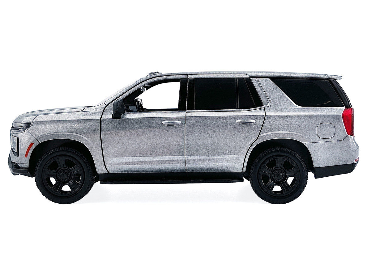 2025 Chevrolet Tahoe PPV Silver Metallic "Custom Builder's Kit - Law Enforcement and Public Service" Series 1/24 Diecast Model Car by Motormax LuxuryLifeWay Online Store