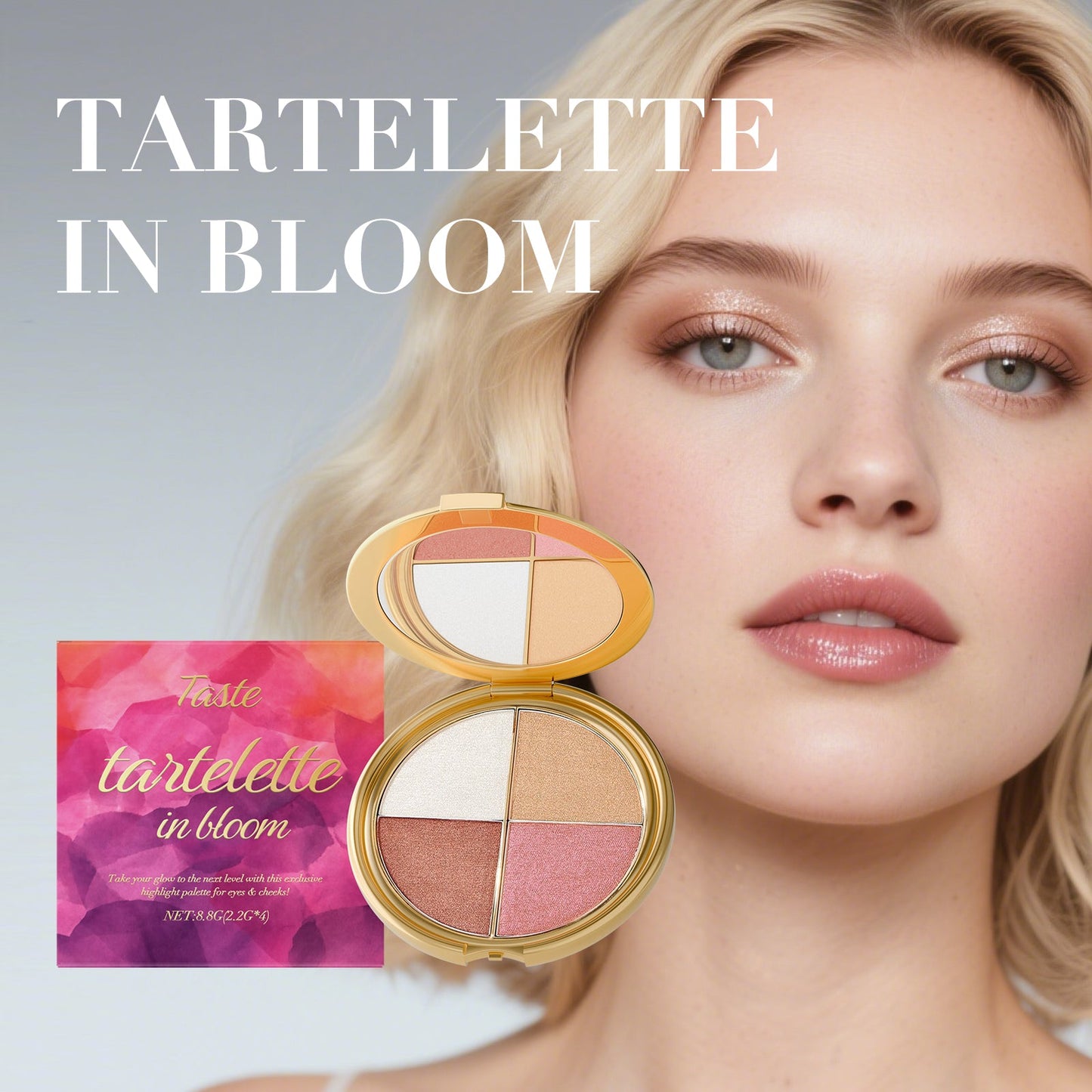 Highlighter Eyeshadow & Blush Palette Tri Light Beauty
