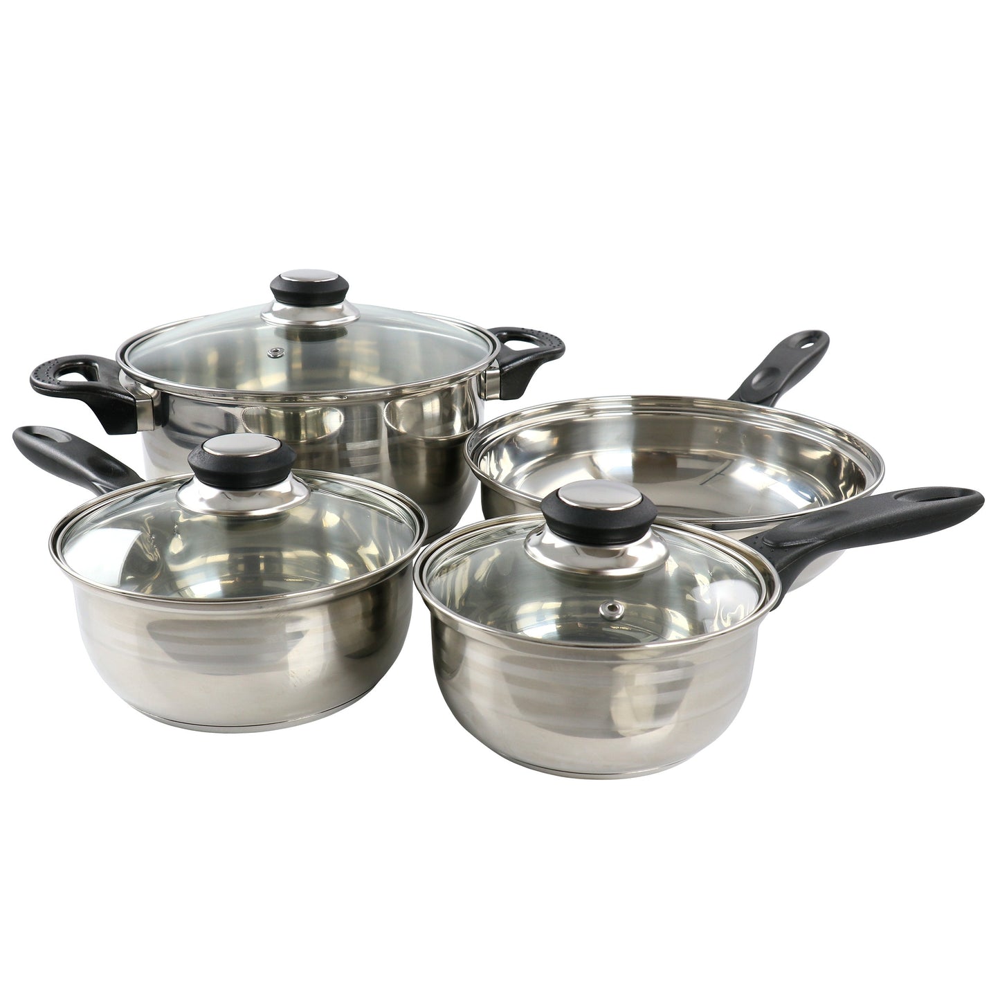 Gibson Home Lybra 7 Piece Two Tone Polished Stainless Steel Cookware Set LuxuryLifeWay Online Store