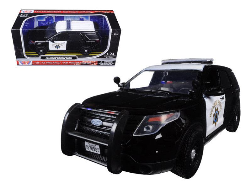 2015 Ford Interceptor Police Utility "California Highway Patrol" (CHP) Black and White 1/24 Diecast Model Car by Motormax LuxuryLifeWay Online Store