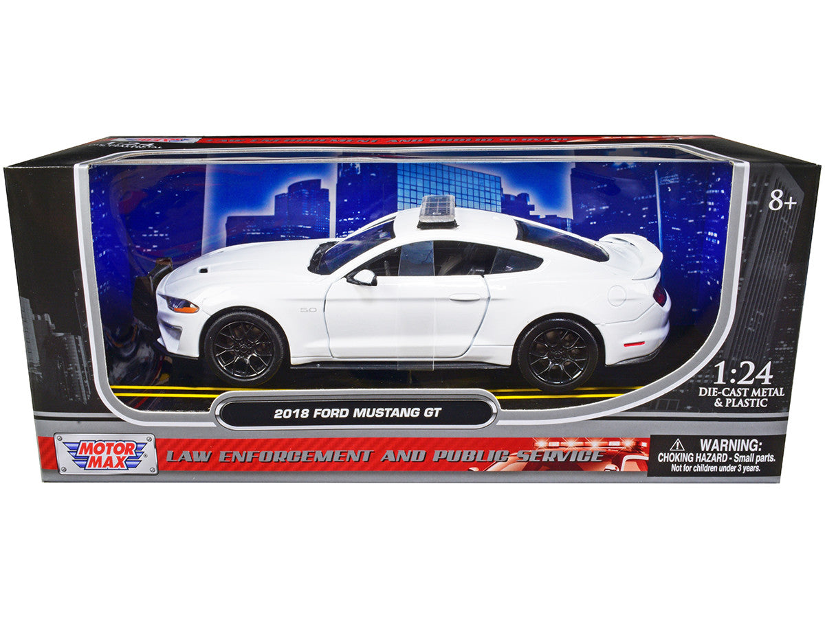 2018 Ford Mustang GT Police Car Unmarked Plain White "Law Enforcement and Public Service" Series 1/24 Diecast Model Car by Motormax LuxuryLifeWay Online Store