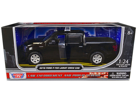 2019 Ford F-150 Lariat Crew Cab Pickup Truck Unmarked Plain Black "Law Enforcement and Public Service" Series 1/24 Diecast Model Car by Motormax LuxuryLifeWay Online Store