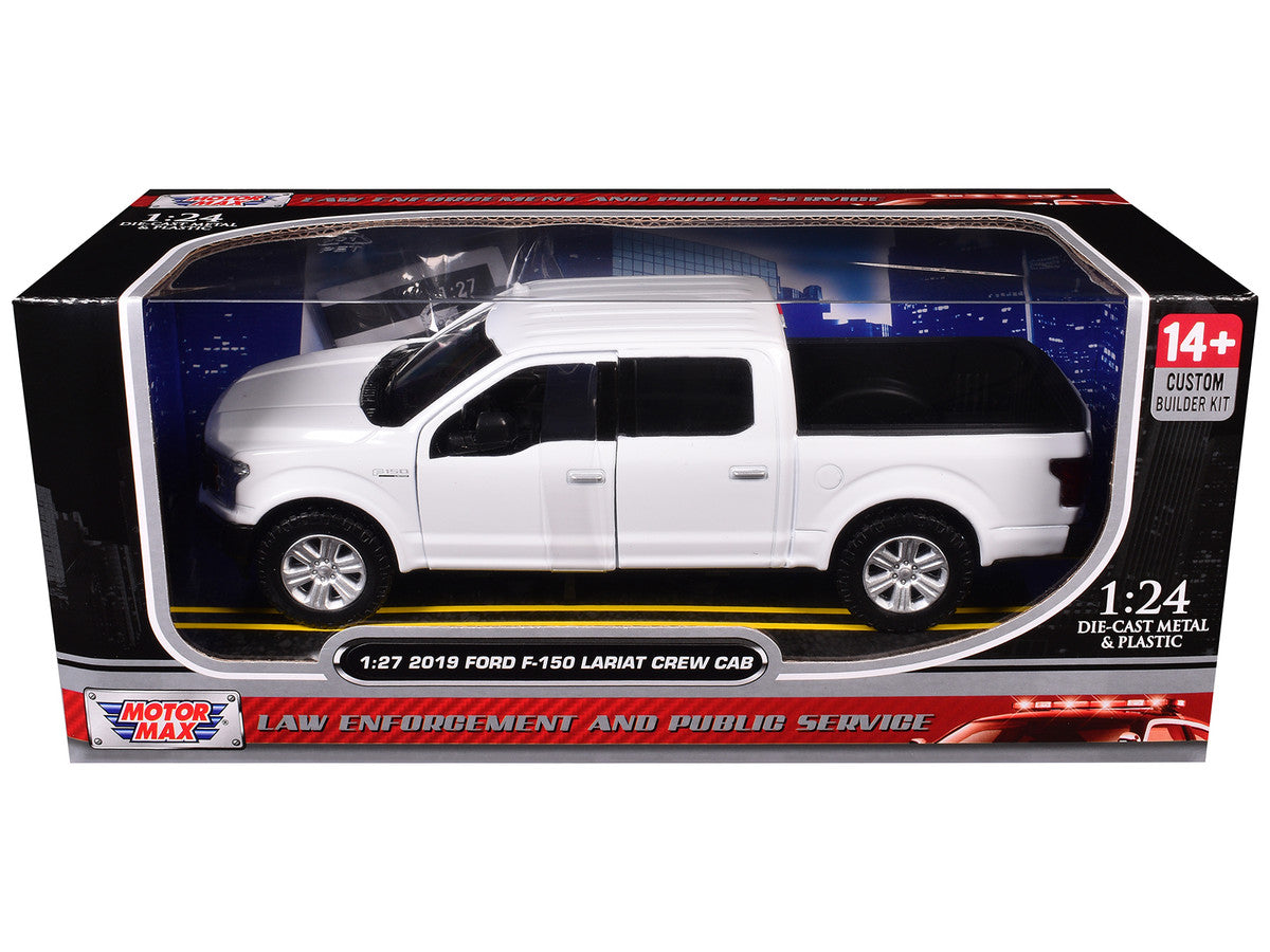 2019 Ford F-150 Lariat Crew Cab Pickup Truck Unmarked Plain White "Custom Builder's Kit - Law Enforcement and Public Service" Series 1/27 Diecast Model Car by Motormax LuxuryLifeWay Online Store