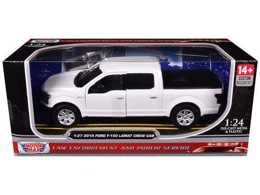 2019 Ford F-150 Lariat Crew Cab Pickup Truck Unmarked Plain White "Custom Builder's Kit - Law Enforcement and Public Service" Series 1/27 Diecast Model Car by Motormax LuxuryLifeWay Online Store