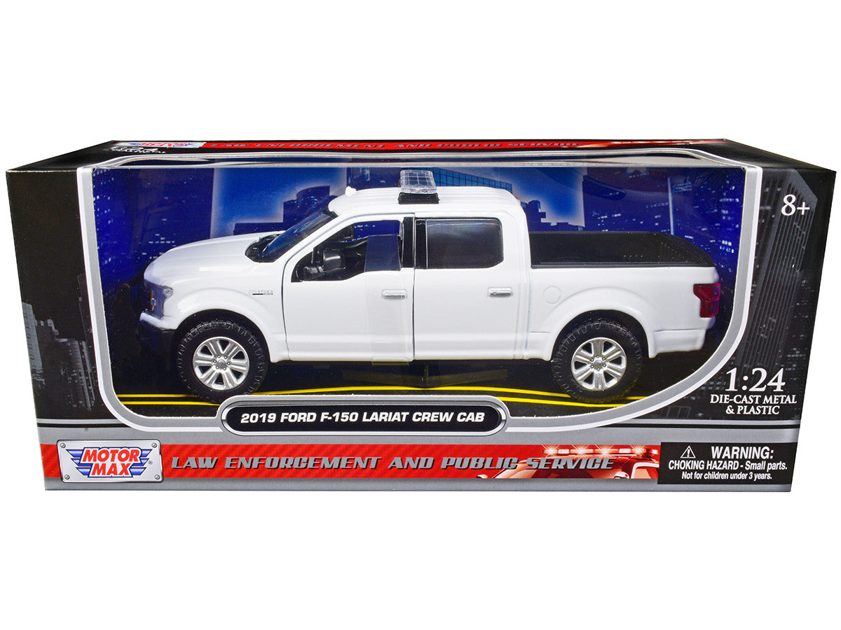 2019 Ford F-150 Lariat Crew Cab Pickup Truck Unmarked Plain White "Law Enforcement and Public Service" Series 1/24 Diecast Model Car by Motormax LuxuryLifeWay Online Store