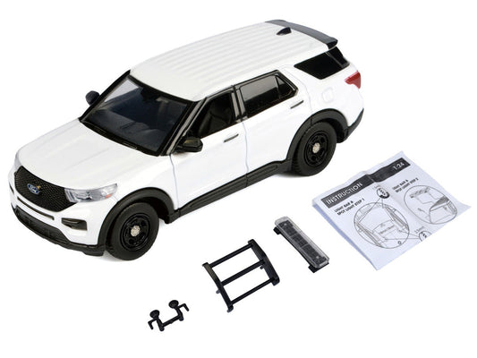 2022 Ford Police Interceptor Utility Unmarked White "Builder's Kit" "Law Enforcement and Public Service" Series 1/24 Diecast Model Car by Motormax LuxuryLifeWay Online Store