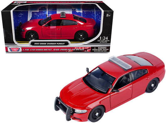 2023 Dodge Charger Pursuit Police Car Red "Law Enforcement and Public Service" Series 1/24 Diecast Model Car by Motormax LuxuryLifeWay Online Store