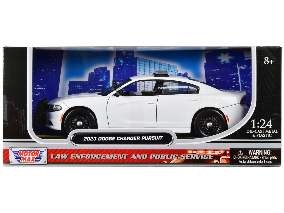 2023 Dodge Charger Pursuit Police Car Plain White "Law Enforcement and Public Service" Series 1/24 Diecast Model Car by Motormax LuxuryLifeWay Online Store