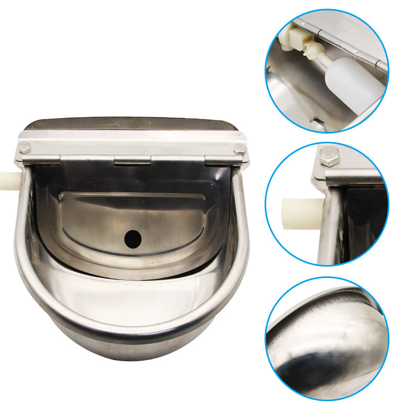 Stainless Steel Drinking Bowl With Cow Sink Pets Fashion