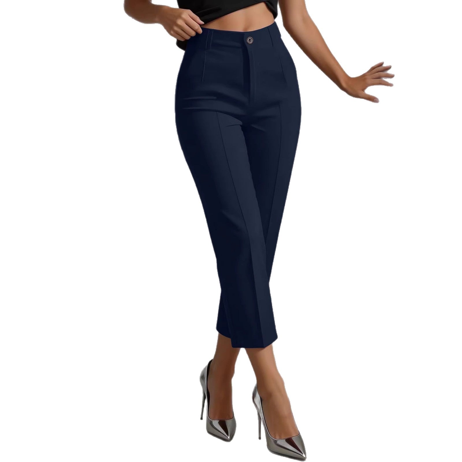 Women's High-Waisted Drapey Straight-Leg Pants NorixaFashion.com