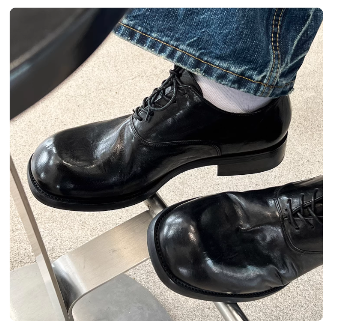 Elegant Leather Commuter Shoes In Smoked Cowhide Best YouTube Store