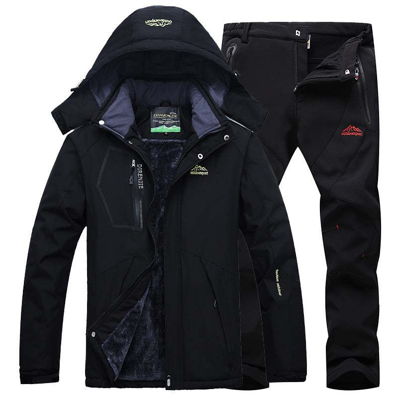 Men's Winter Waterproof Fleece Lined Outdoor Jacket Set Pi-Mart