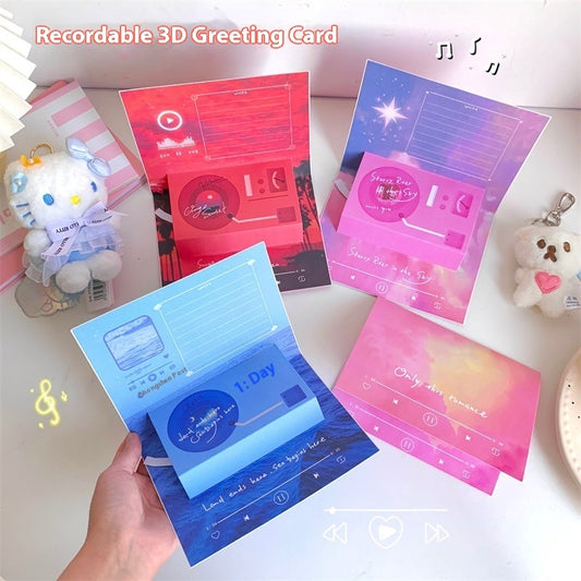 Phonograph Birthday Gift Creative Stereoscopic Greeting Cards CJD