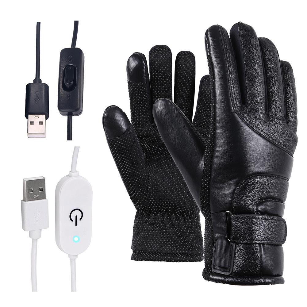 Winter Electric Heated Gloves Windproof Cycling Warm Heating Touch Screen Skiing Gloves