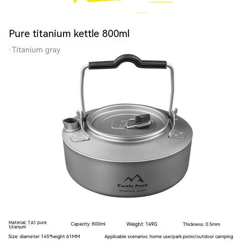 Outdoor Titanium Kettle Boiling Water Camping Household PearlNestDecor.com