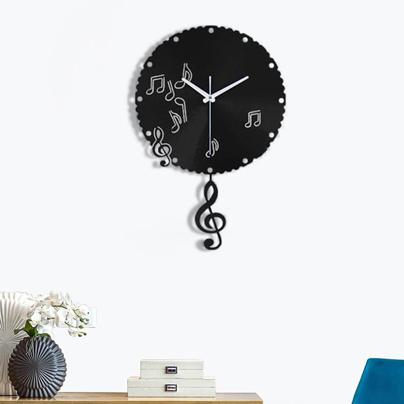 Modern Simple And Fashionable Notes Creative Wall Clock PearlNestDecor.com