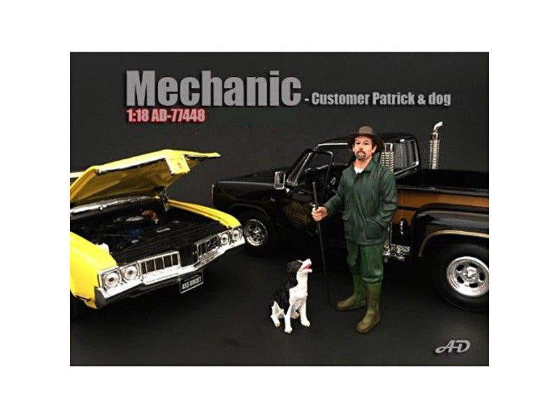 Customer Patrick and a Dog Figurine / Figure For 1:18 Models by American Diorama LuxuryLifeWay Online Store