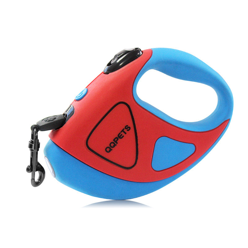 Pet Dog Automatic Retractable Fiber Leash Night Safety LED Shining Automatic Stretching Dog Hand Holding Rope Pet Supplies Pets Fashion
