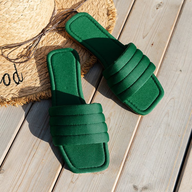 Summer European And American New Fashion Suede Square Head Casual Beach Sandals LadyShow.Store