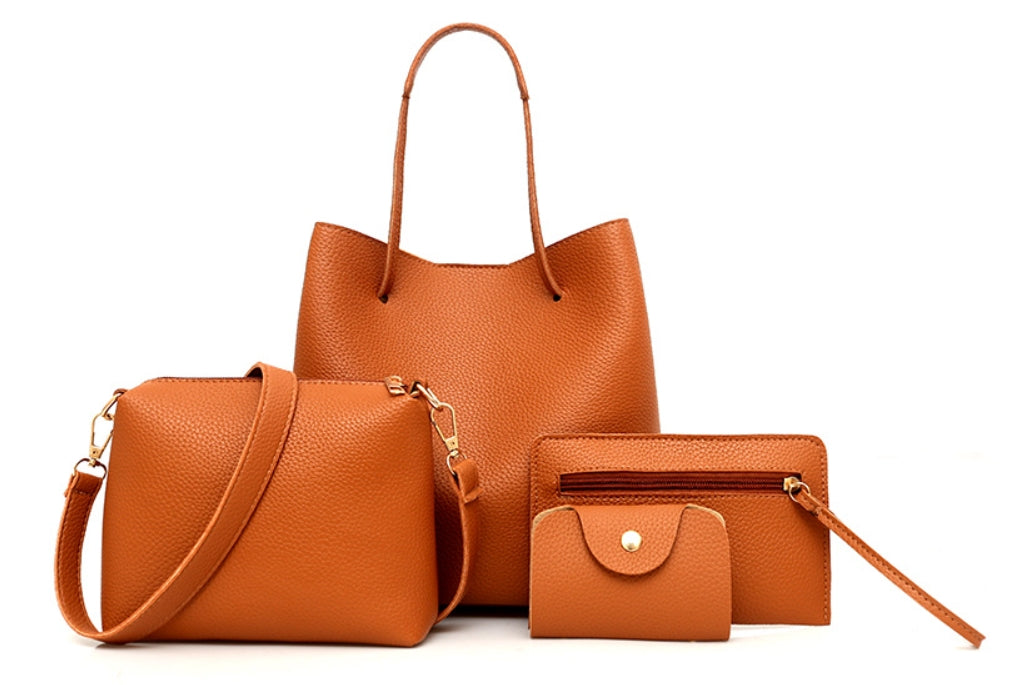 Fashionable Solid Color Mother-Daughter Bag Set (4 Pieces) Pi-Mart