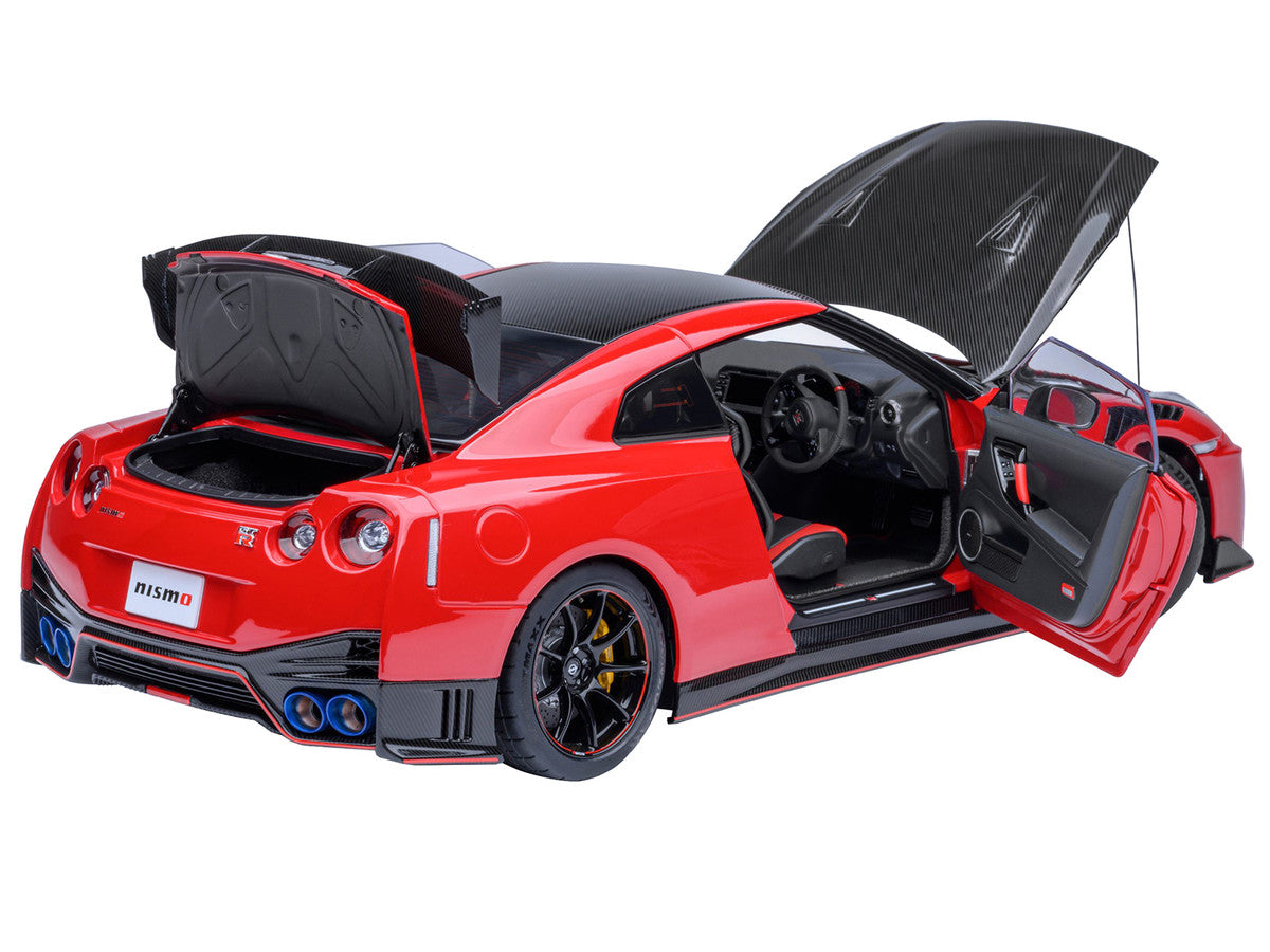 2022 Nissan GT-R (R35) Nismo Special Edition RHD (Right Hand Drive) Vibrant Red with Carbon Hood and Top 1/18 Model Car by Autoart LuxuryLifeWay Online Store