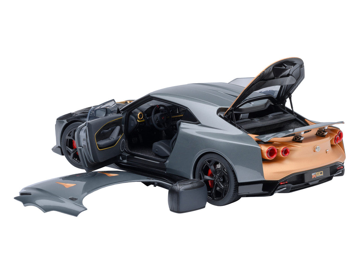 Nissan GT-R50 By ItalDesign "Goodwood Version" Liquid Kinetic Gray Metallic with Gold Accents 1/18 Model Car by Autoart LuxuryLifeWay Online Store