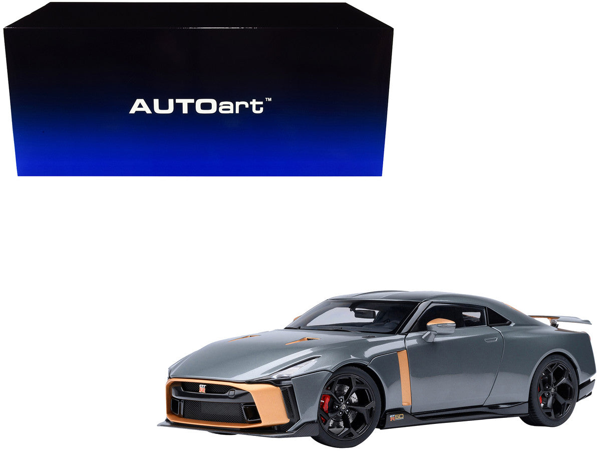 Nissan GT-R50 By ItalDesign "Goodwood Version" Liquid Kinetic Gray Metallic with Gold Accents 1/18 Model Car by Autoart LuxuryLifeWay Online Store