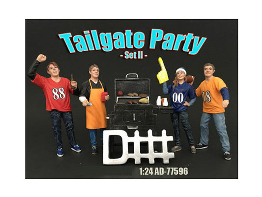 "Tailgate Party" Set II 4 piece Figurine Set for 1/24 Scale Models by American Diorama LuxuryLifeWay Online Store
