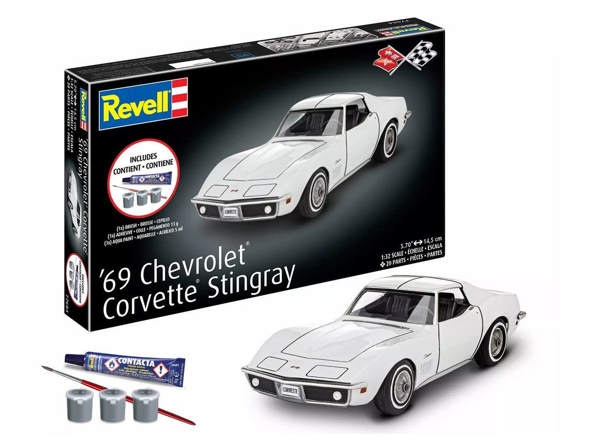Level 3 Model Kit 1969 Chevrolet Corvette Stingray All-Included Kit 1/32 Scale Model by Revell LuxuryLifeWay Online Store