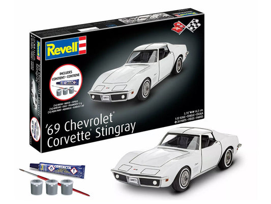 Level 3 Model Kit 1969 Chevrolet Corvette Stingray All-Included Kit 1/32 Scale Model by Revell LuxuryLifeWay Online Store