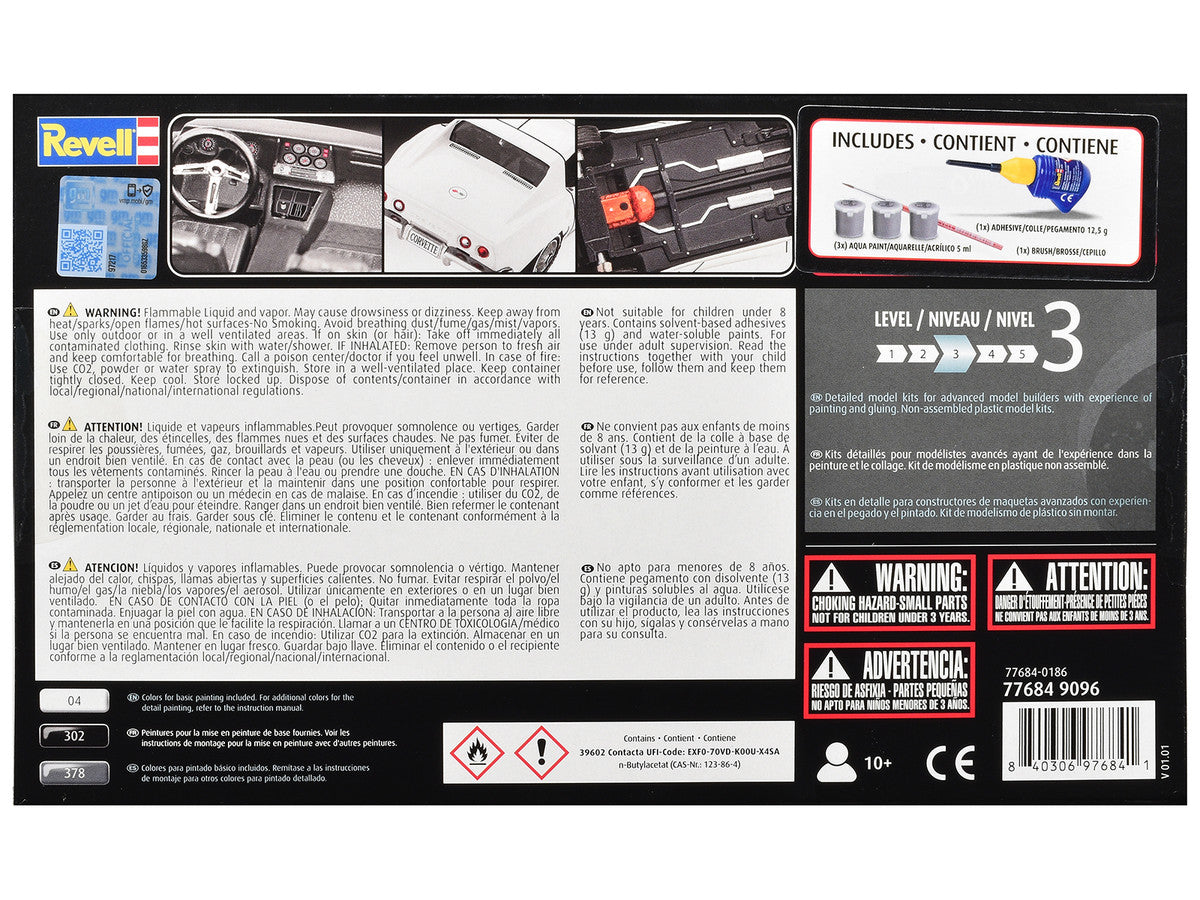 Level 3 Model Kit 1969 Chevrolet Corvette Stingray All-Included Kit 1/32 Scale Model by Revell LuxuryLifeWay Online Store