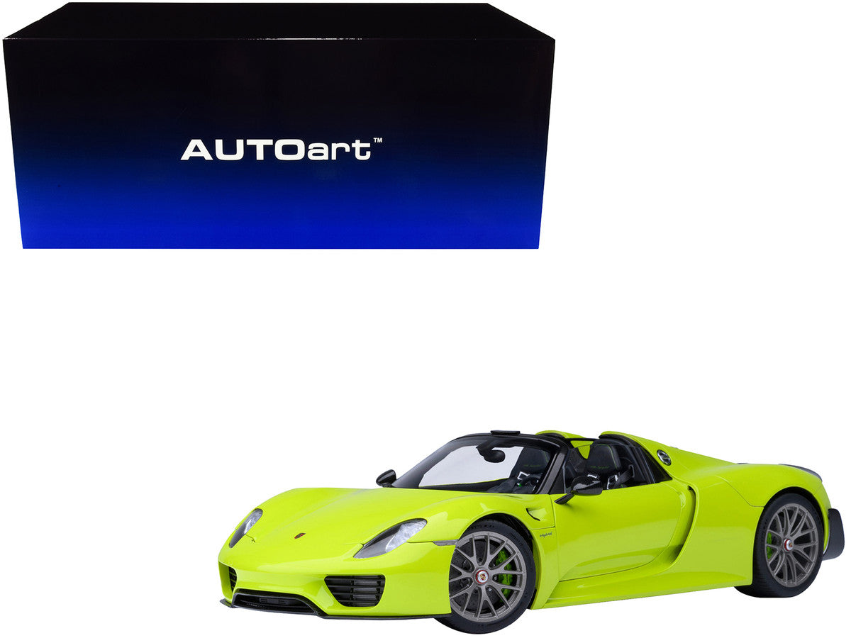 Porsche 918 Spyder "Weissach Package" Acid Green 1/18 Model Car by Autoart LuxuryLifeWay Online Store