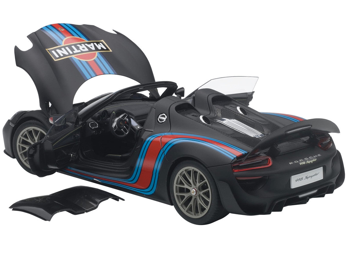 Porsche 918 Spyder Weissach Package Black/ Martini Livery #15 1/18 Model Car  by Autoart LuxuryLifeWay Online Store