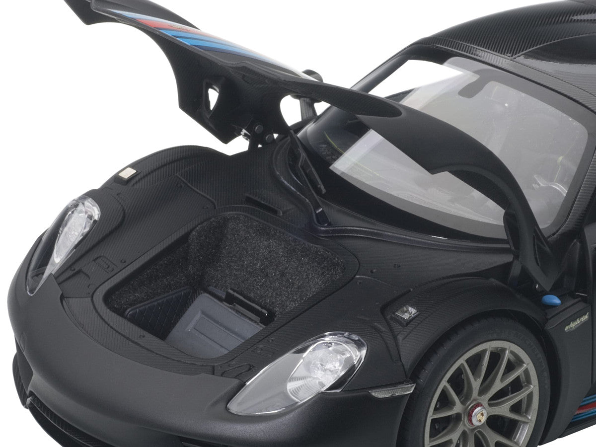 Porsche 918 Spyder Weissach Package Black/ Martini Livery #15 1/18 Model Car  by Autoart LuxuryLifeWay Online Store