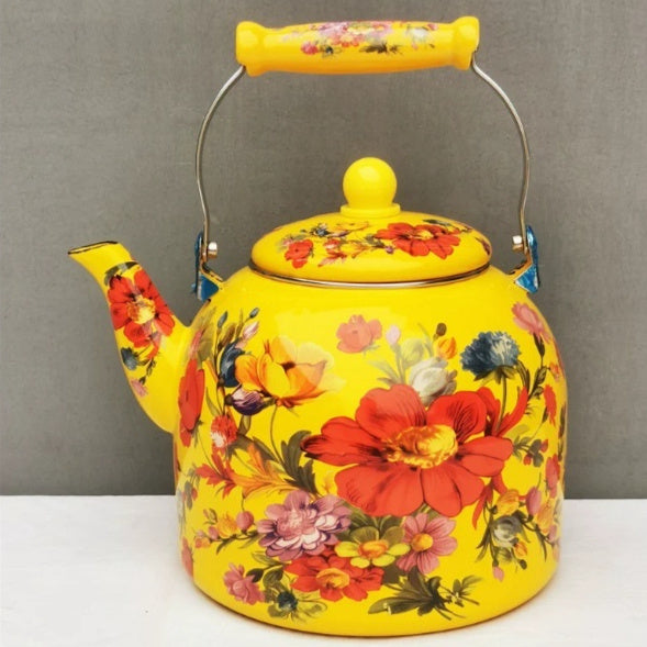 Enamel Large Water Kettle Milk Tea Pot PearlNestDecor.com