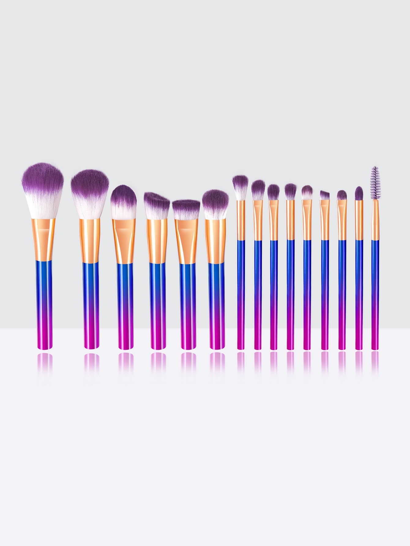 15-Piece Colorful Gradient Makeup Brush Set LadyShow.Store