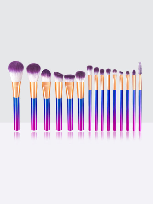 15-Piece Colorful Gradient Makeup Brush Set LadyShow.Store