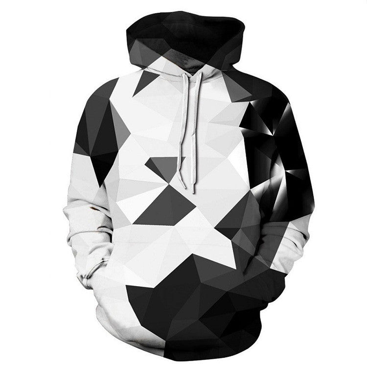 Men's And Women's Fashion Versatile Print Hooded Sweatshirt