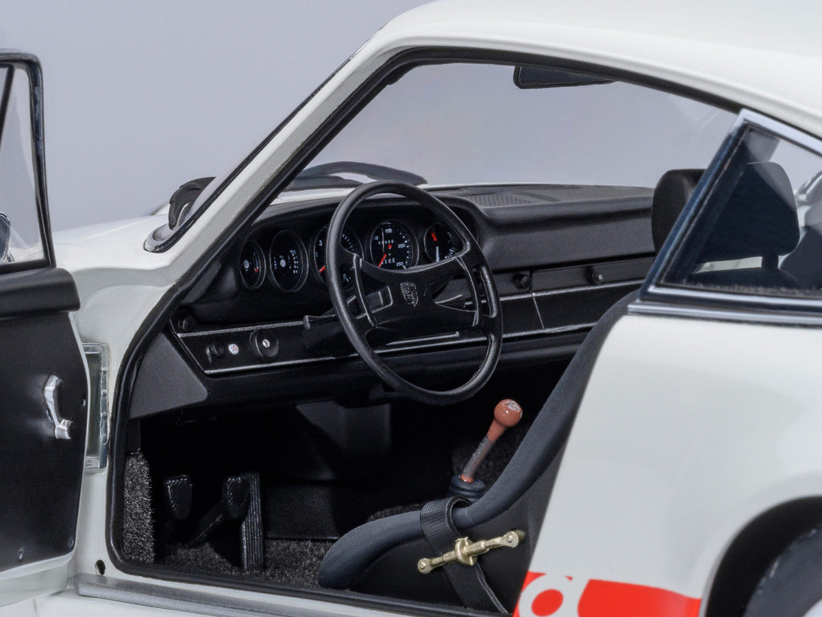 Porsche 911 Carrera 2.7 RS Grand Prix White with Red Stripes and Wheels 1/18 Model Car by Autoart LuxuryLifeWay Online Store