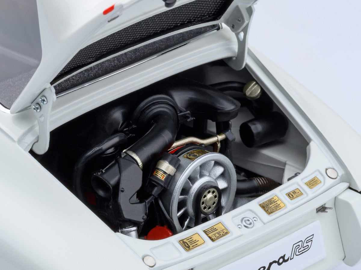 Porsche 911 Carrera 2.7 RS Grand Prix White with Red Stripes and Wheels 1/18 Model Car by Autoart LuxuryLifeWay Online Store