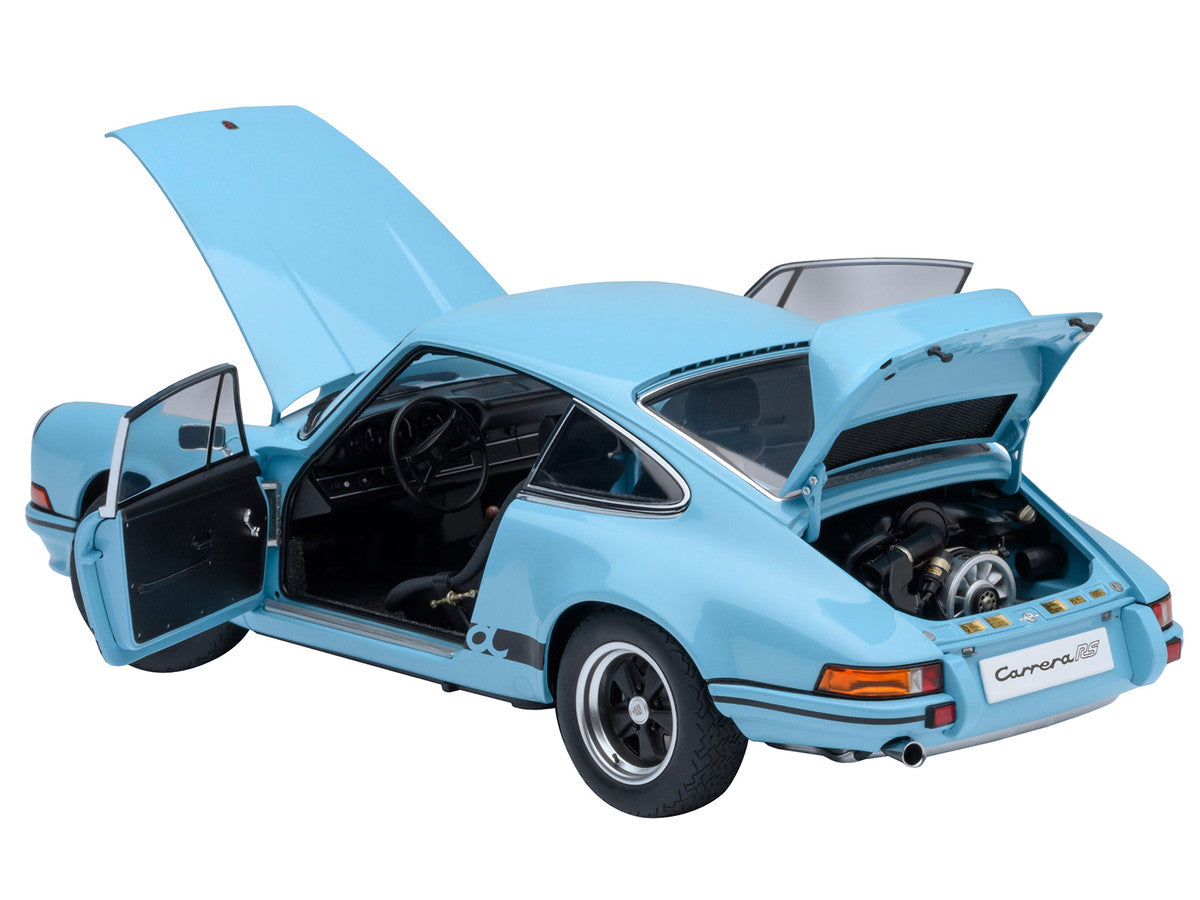 Porsche 911 Carrera 2.7 RS Gulf Blue with Black Stripes and Wheels 1/18 Model Car by Autoart LuxuryLifeWay Online Store