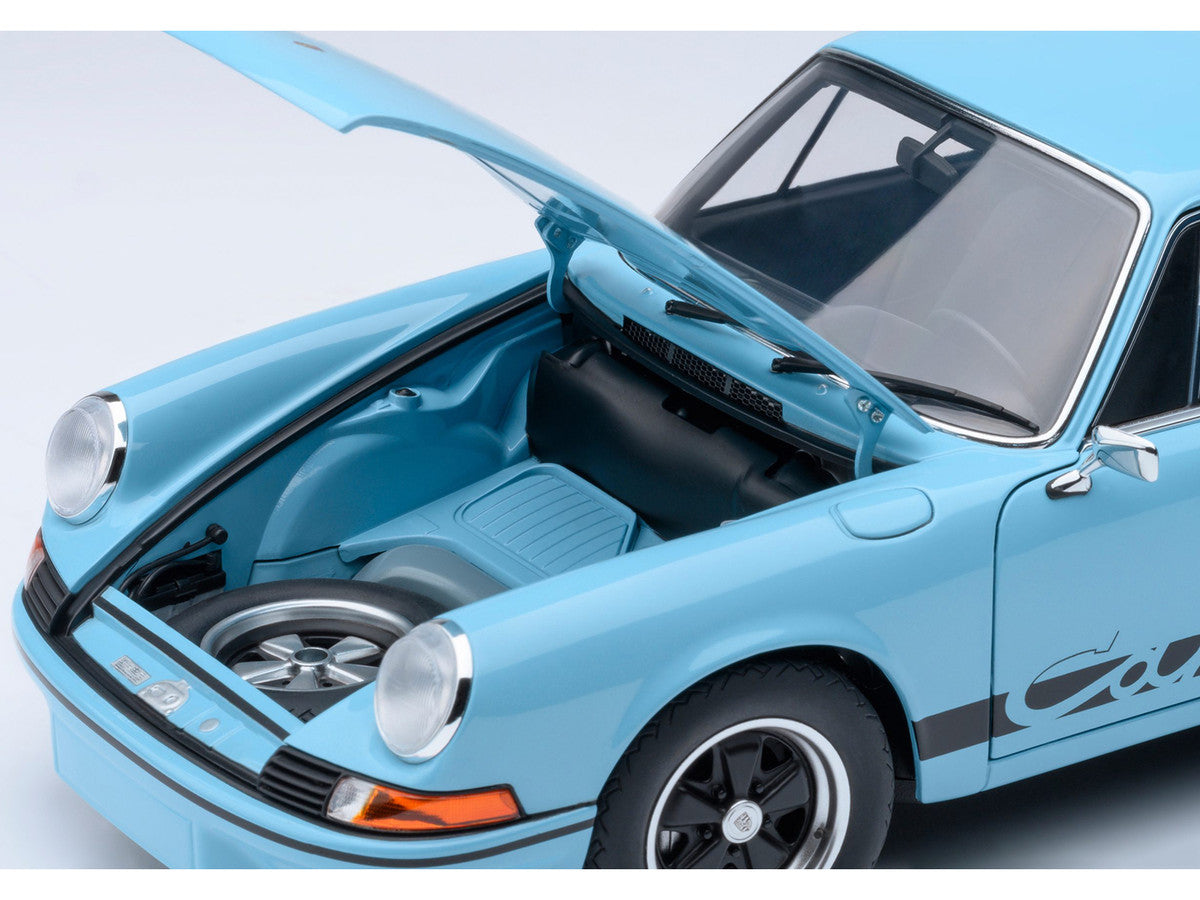 Porsche 911 Carrera 2.7 RS Gulf Blue with Black Stripes and Wheels 1/18 Model Car by Autoart LuxuryLifeWay Online Store
