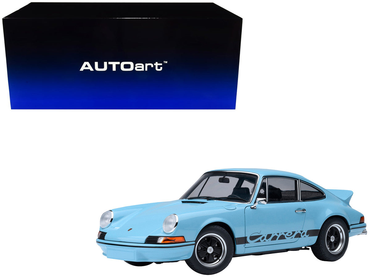 Porsche 911 Carrera 2.7 RS Gulf Blue with Black Stripes and Wheels 1/18 Model Car by Autoart LuxuryLifeWay Online Store