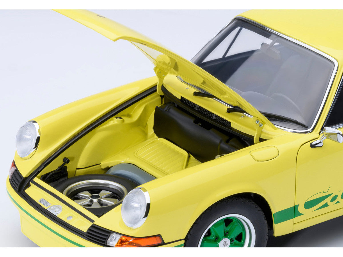 Porsche 911 Carrera 2.7 RS Light Yellow with Green Stripes and Wheels 1/18 Model Car by Autoart LuxuryLifeWay Online Store