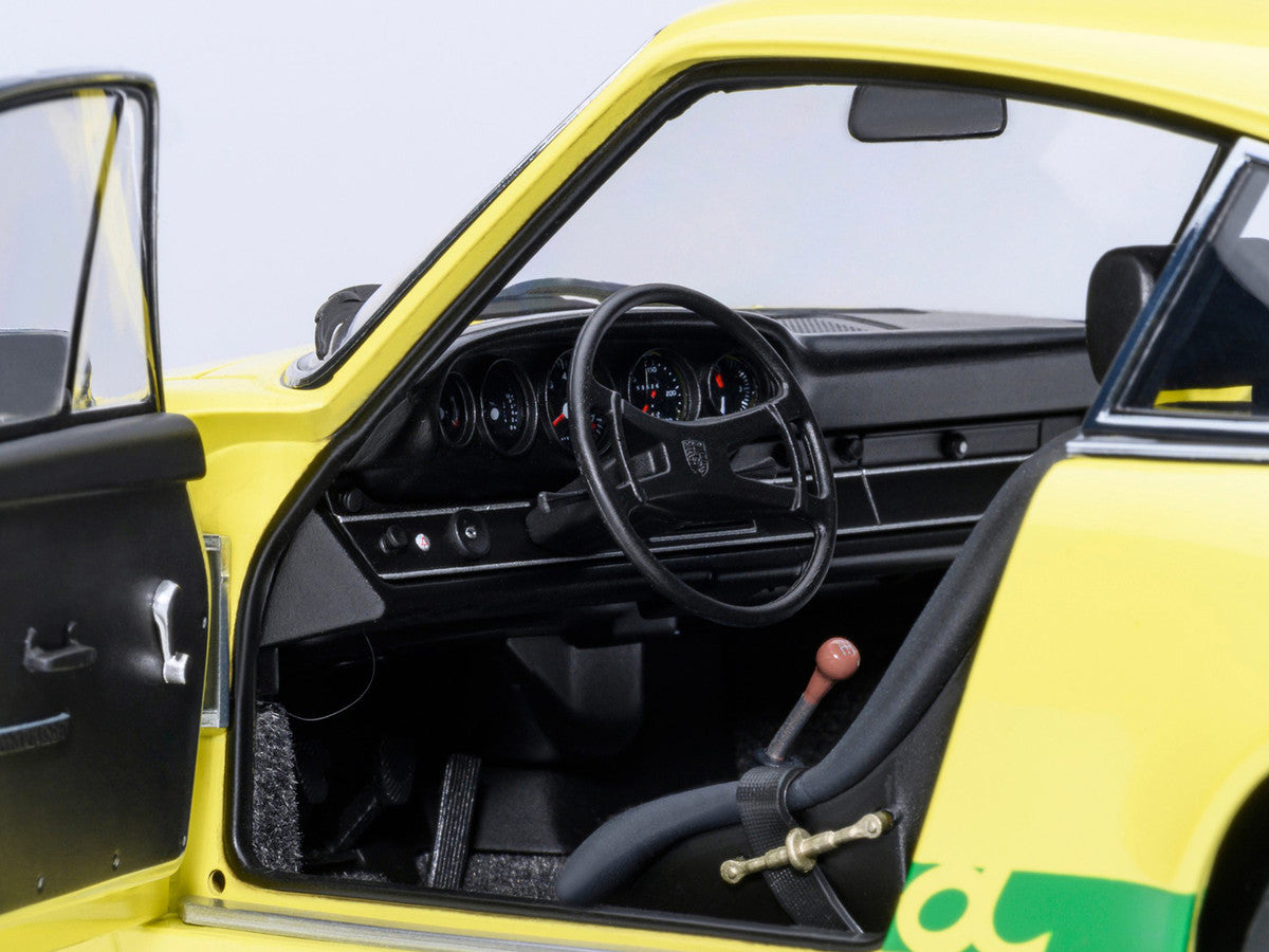 Porsche 911 Carrera 2.7 RS Light Yellow with Green Stripes and Wheels 1/18 Model Car by Autoart LuxuryLifeWay Online Store