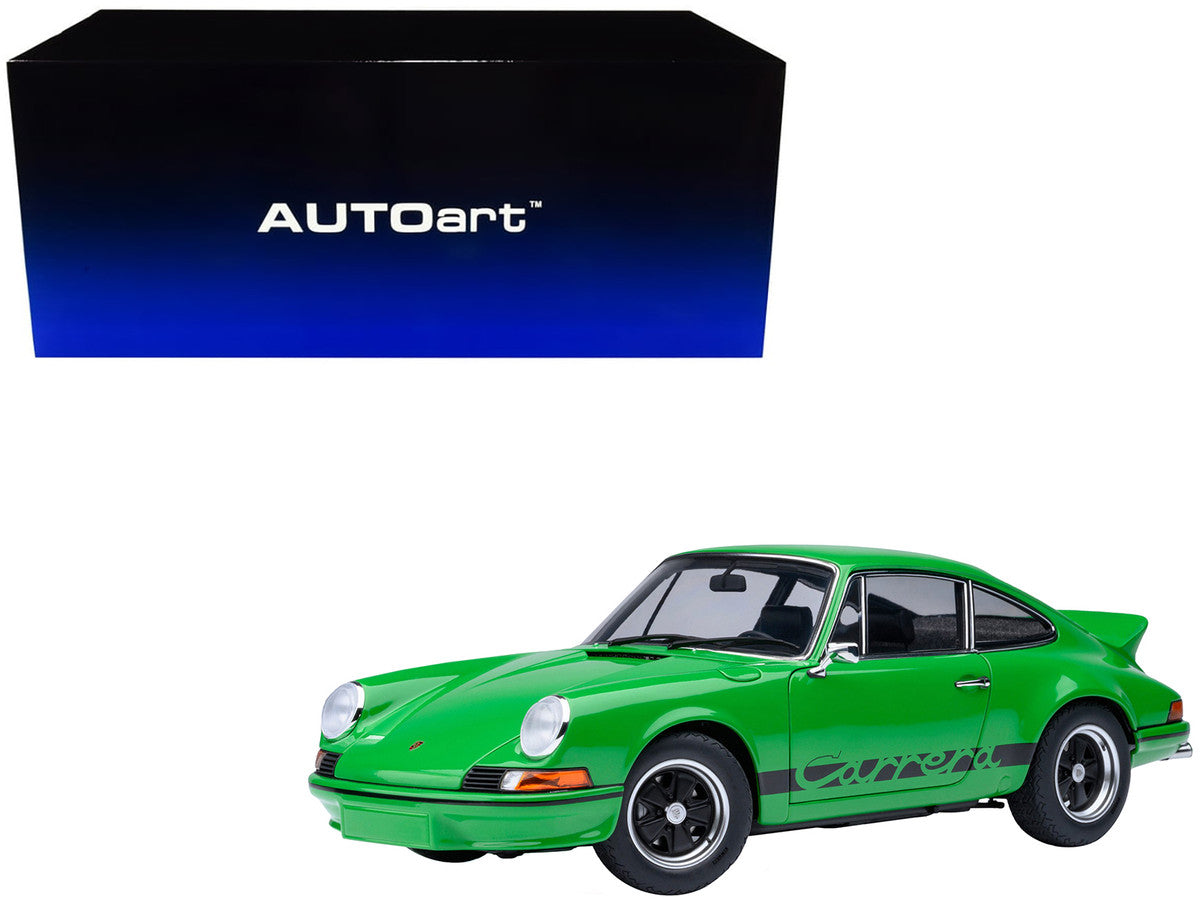 Porsche 911 Carrera 2.7 RS Viper Green with Black Stripes and Wheels 1/18 Model Car by Autoart LuxuryLifeWay Online Store