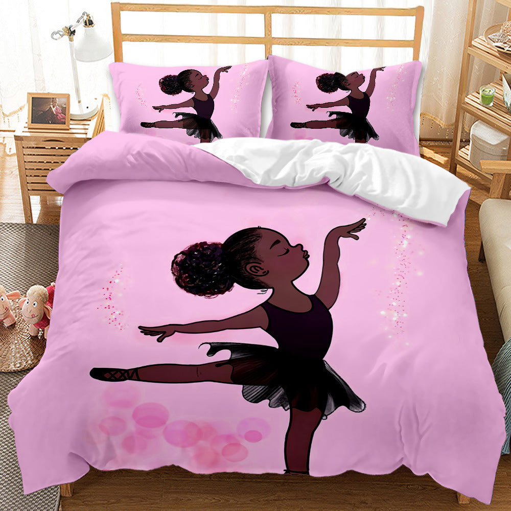 3D Printed Duvet Cover Four-piece Bedding Set For African Girls