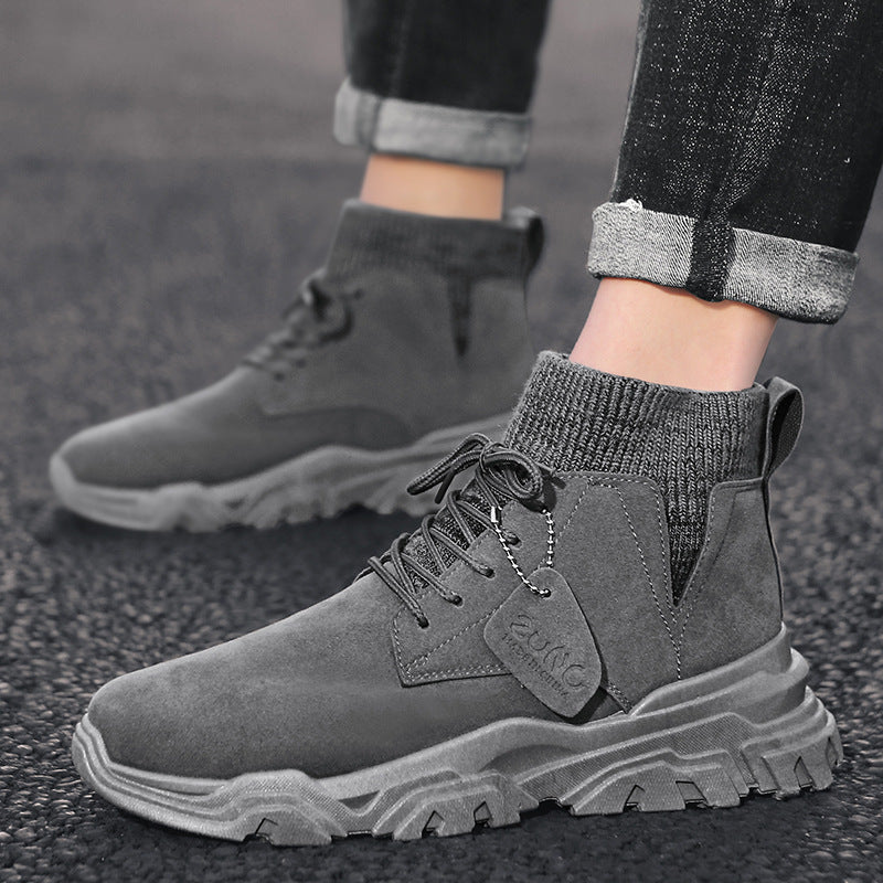 Plus Velvet Martin Boots Men's Tide High To Help British Style Best YouTube Store