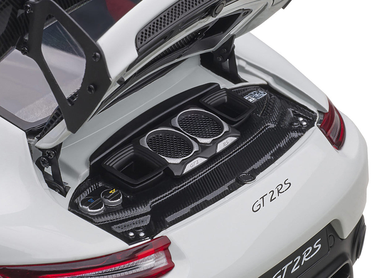 Porsche 911 (991.2) GT2 RS Weissach Package White with Carbon Stripes 1/18 Model Car by Autoart LuxuryLifeWay Online Store