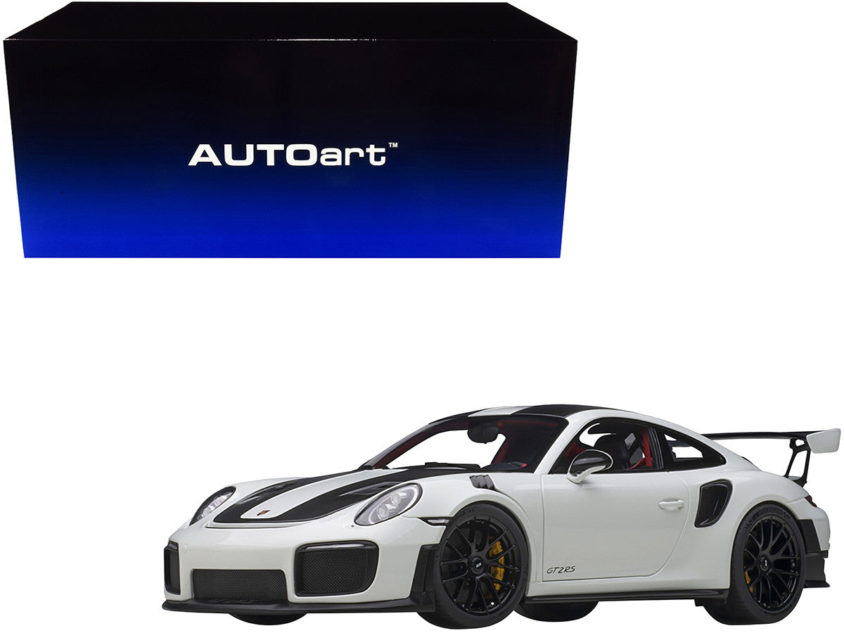 Porsche 911 (991.2) GT2 RS Weissach Package White with Carbon Stripes 1/18 Model Car by Autoart LuxuryLifeWay Online Store